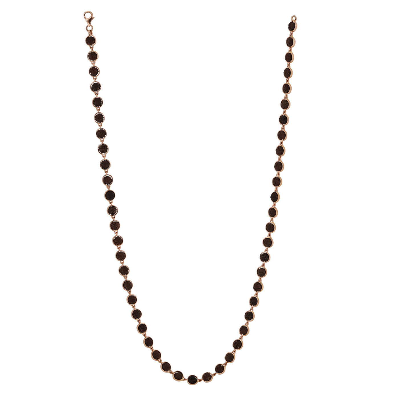 18kt Rose Gold Rhodium Rudraksham Chain