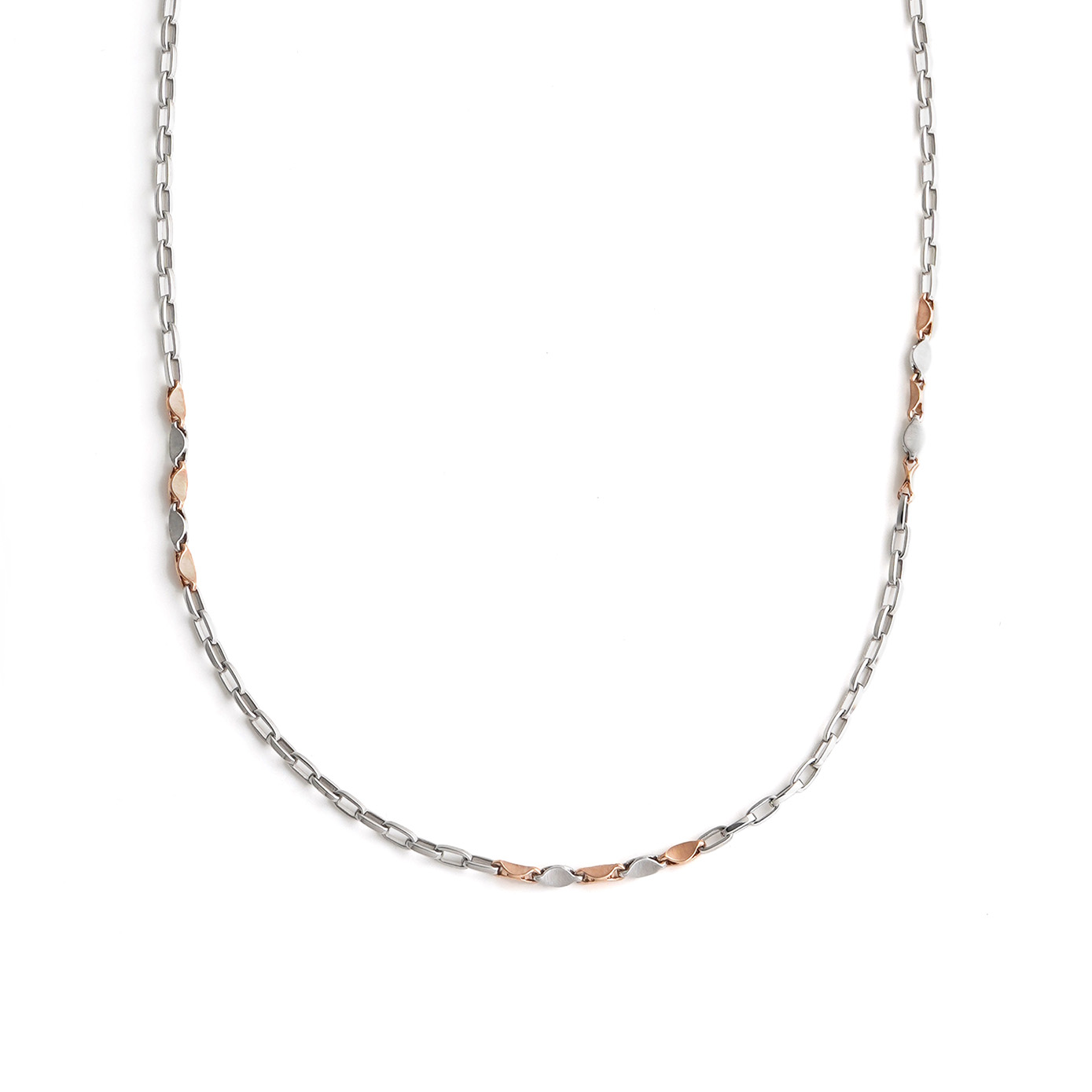 Platinum Chain with Rose Gold