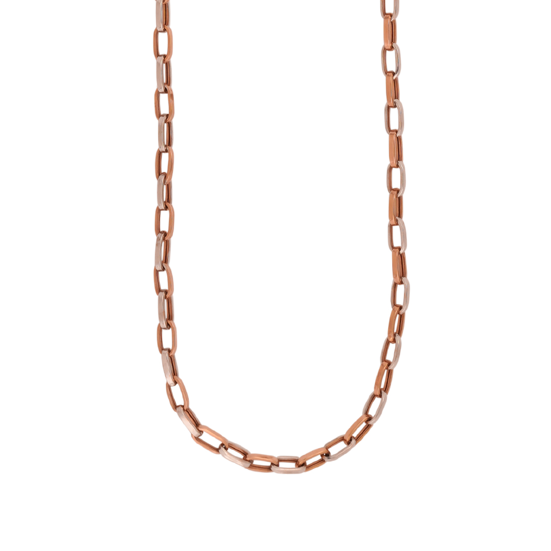 18kt Rose Gold Rhodium Chain