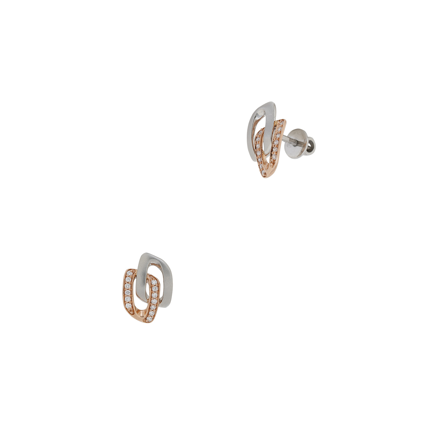 Platinum Diamond Earring with gold
