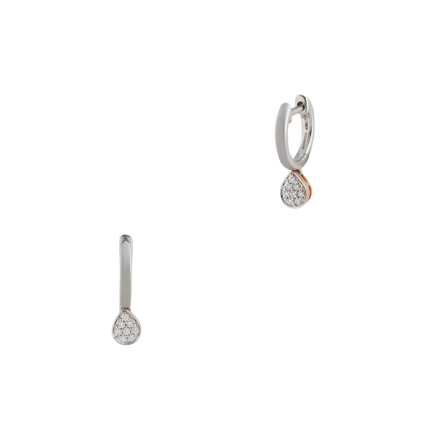 Platinum Diamond Earring with gold
