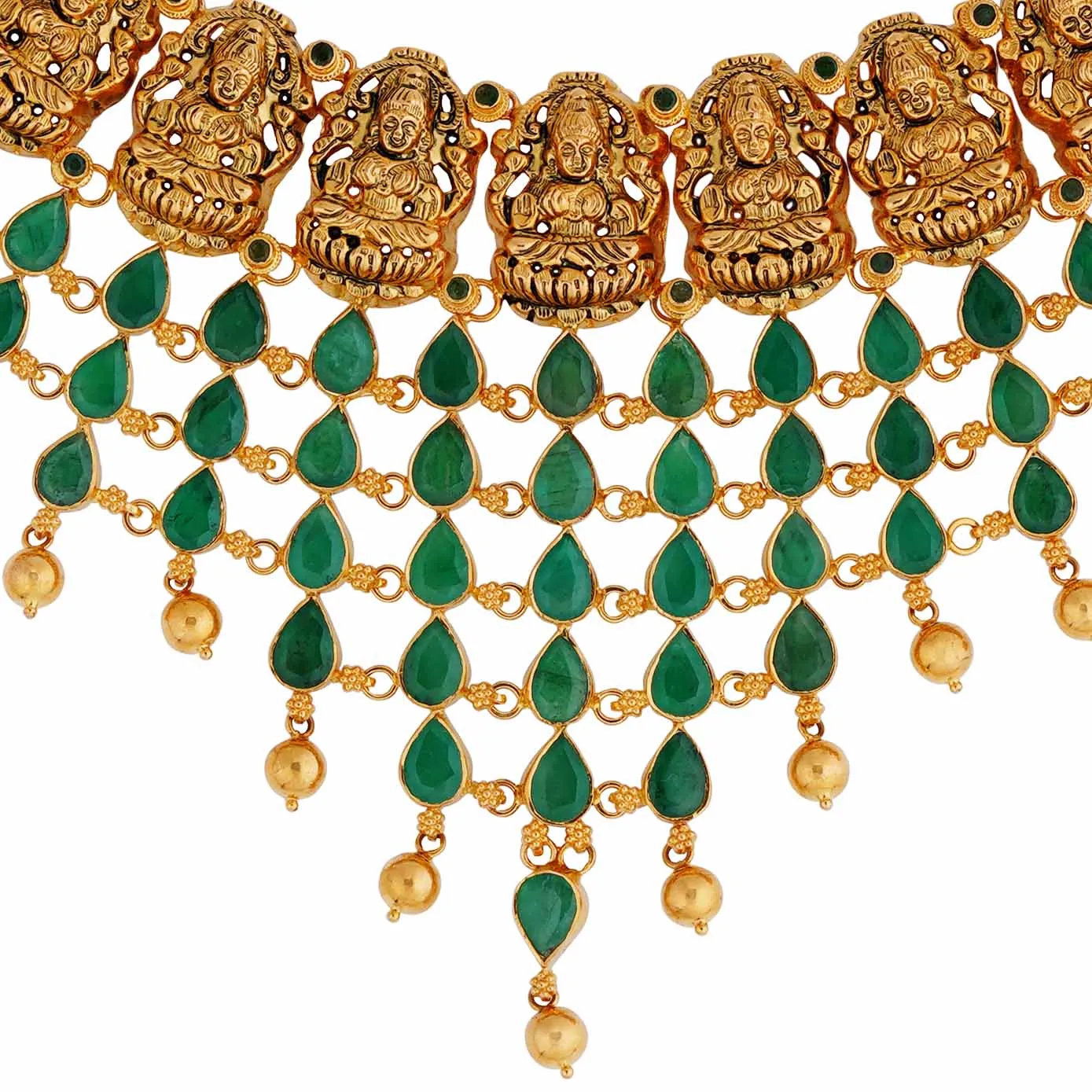 Binda - Gold and Emerald Necklace