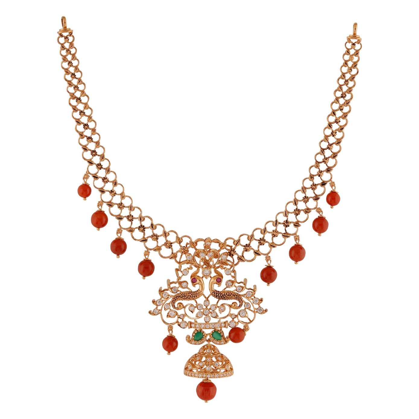 Open Close D Design Necklace with matching Eartops