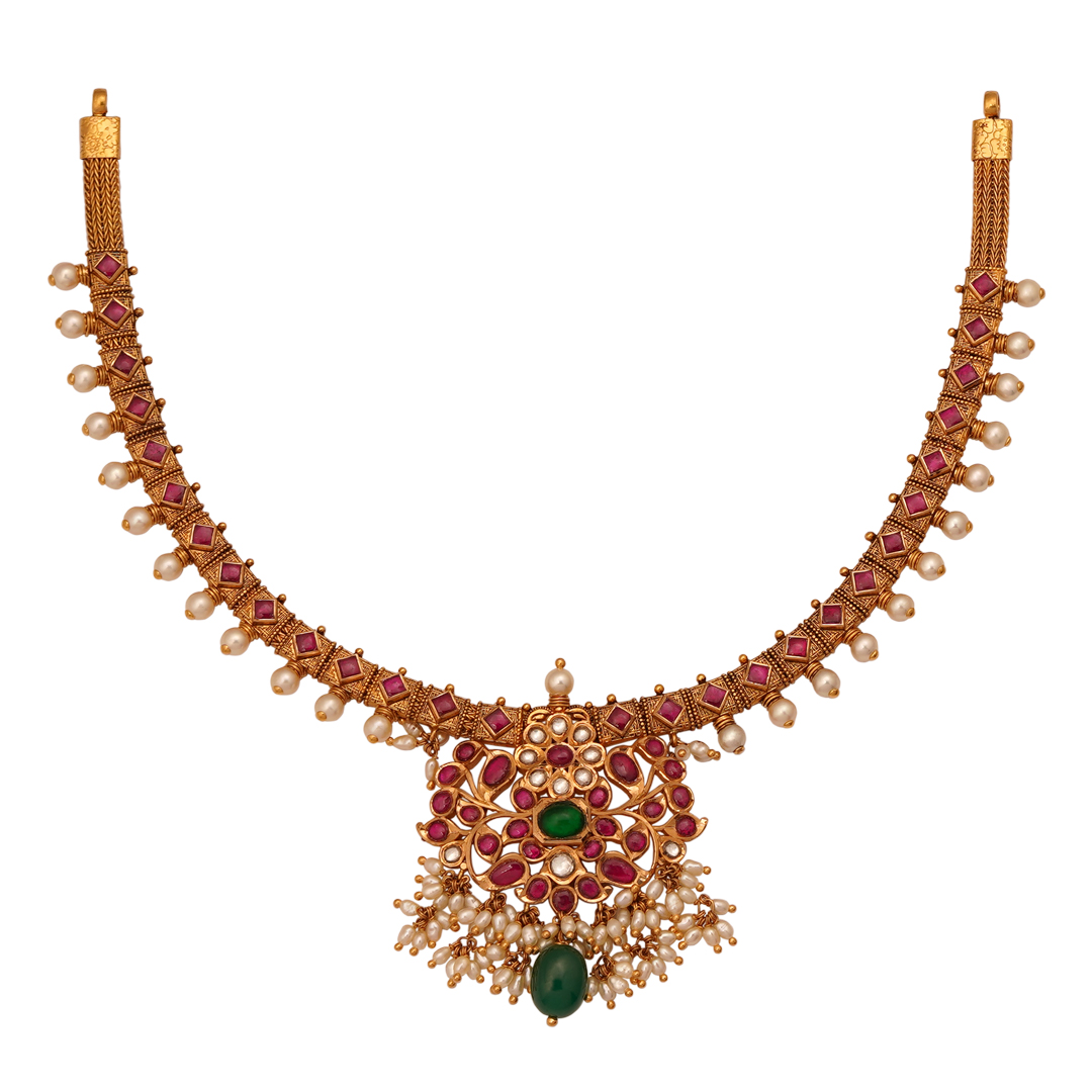 Antique Kundan Jadau Gold Necklace