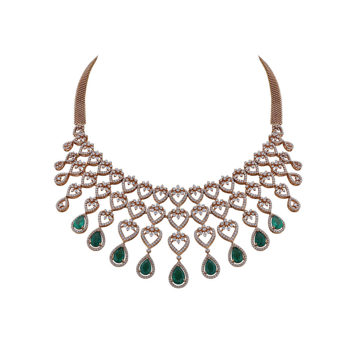 Diamond Necklace with Green Stone