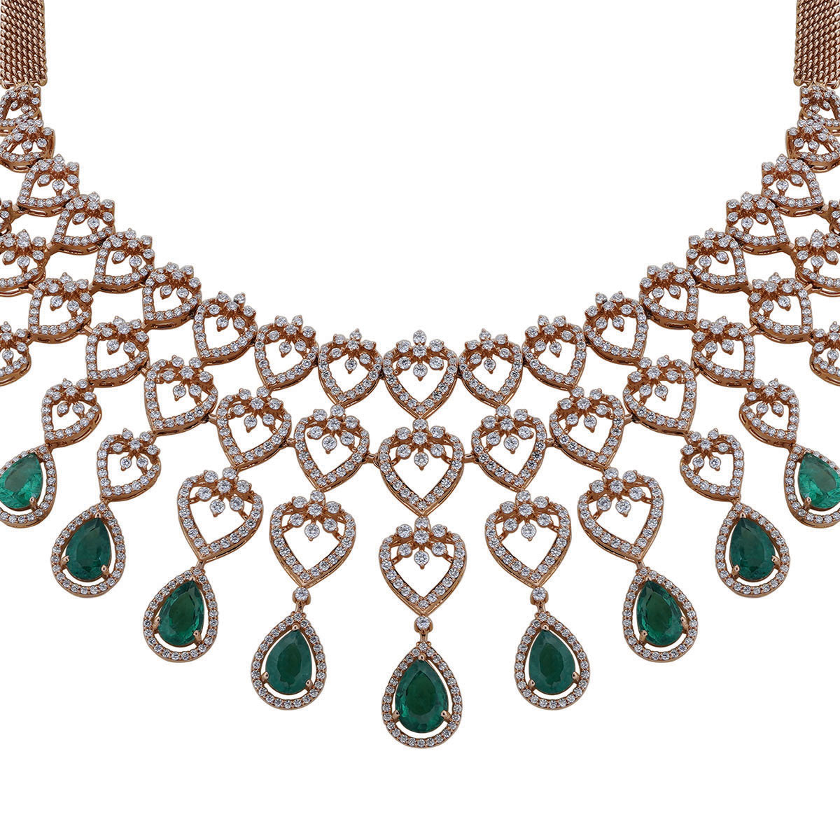 Diamond Necklace with Green Stone