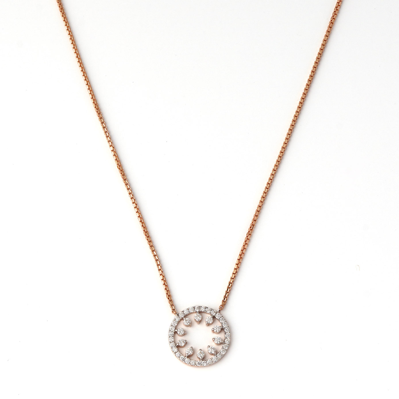 Diamond Pendant Chain Open set 18kt
