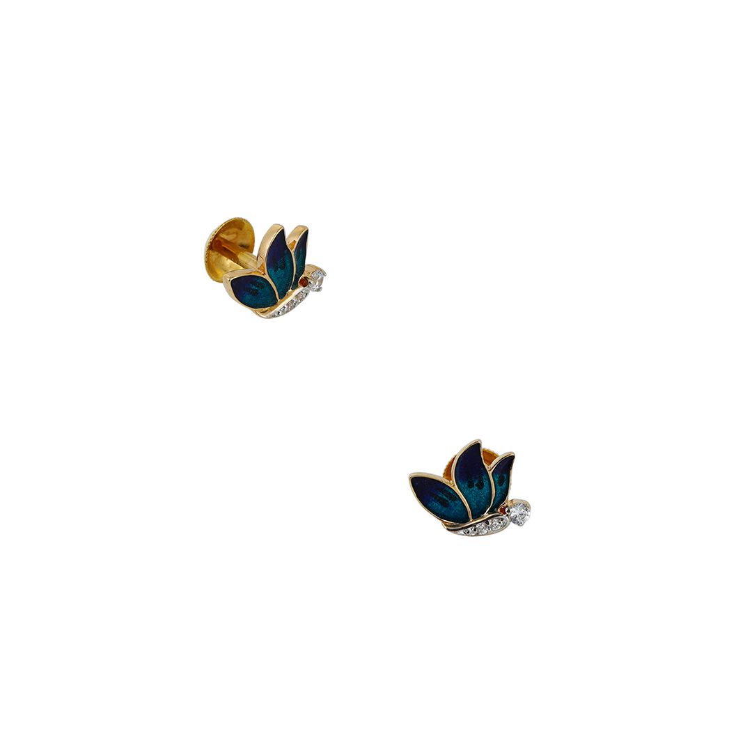 18kt Rose Gold Butterfly enamel pendant