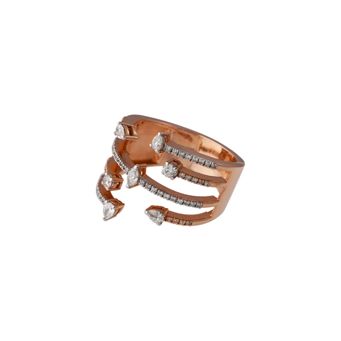 Meraki- Designer Rose Gold Diamond Ring