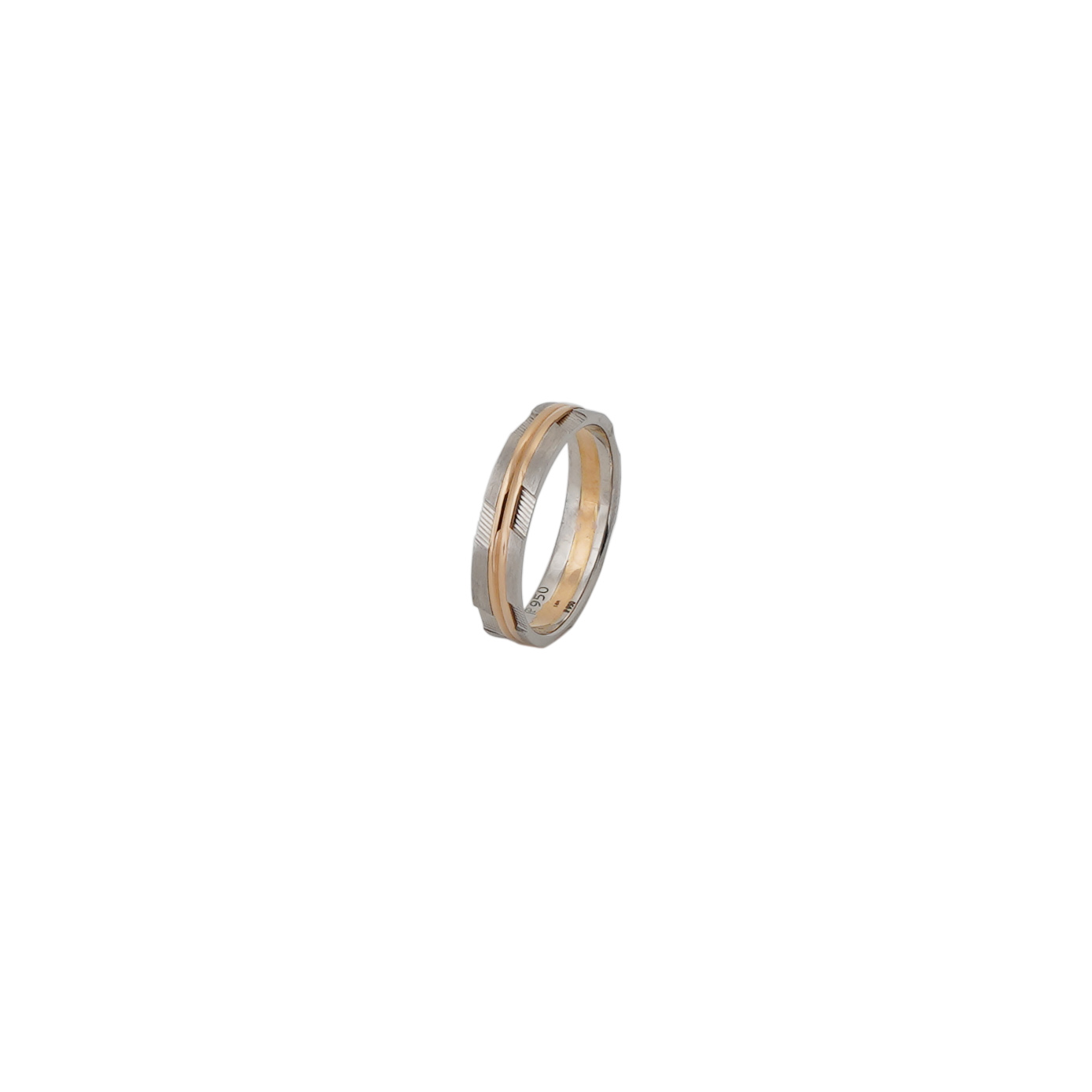 Platinum Ring with Rose Gold