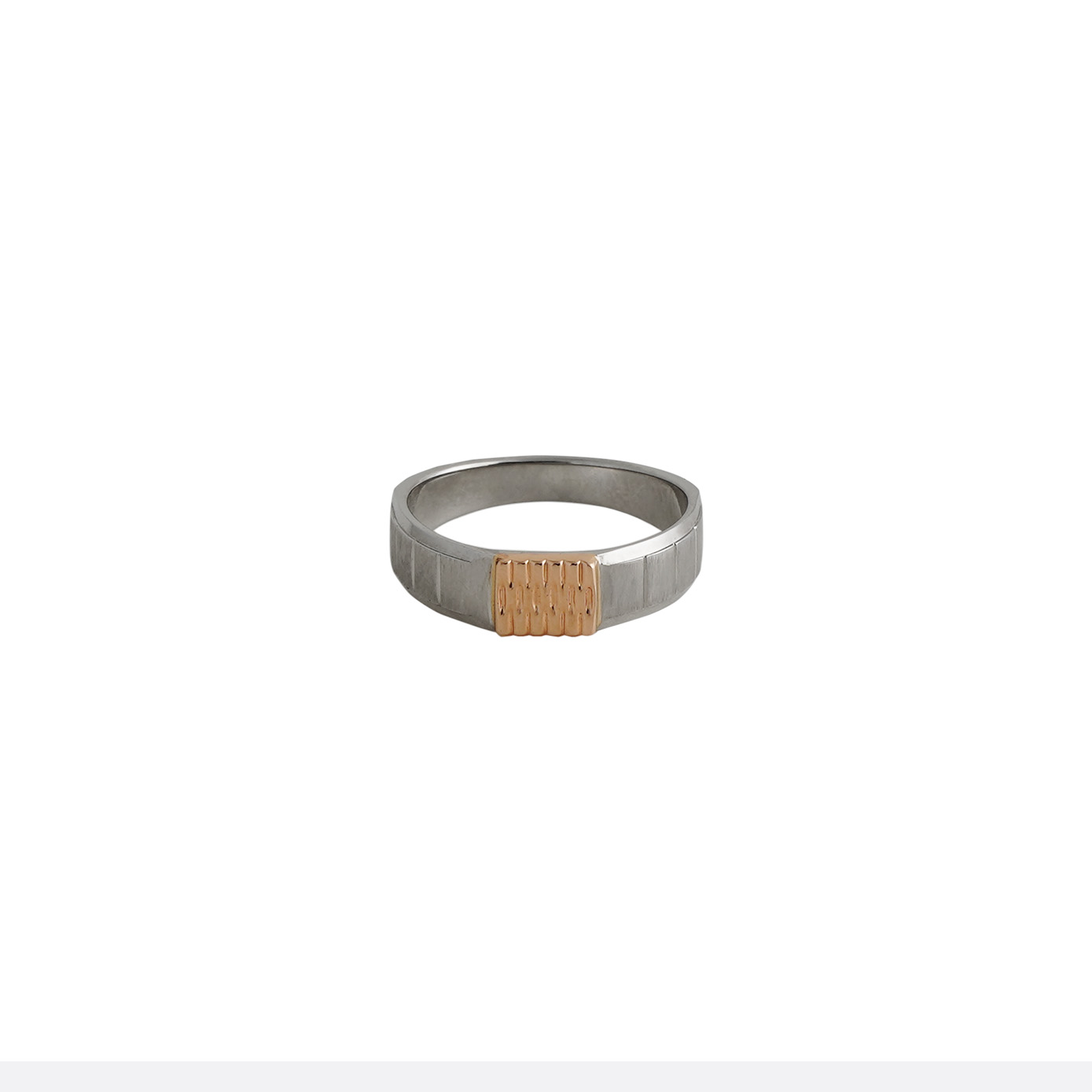 Platinum Ring with Rose Gold