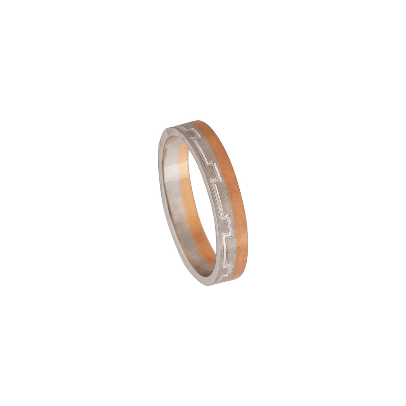Platinum Ring with Rose Gold