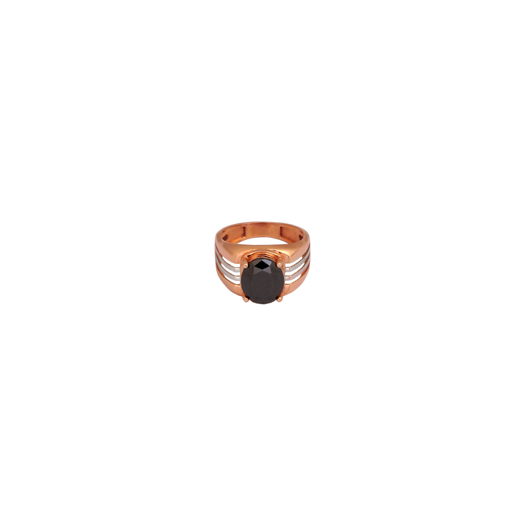 18kt rose gold gents stone ring