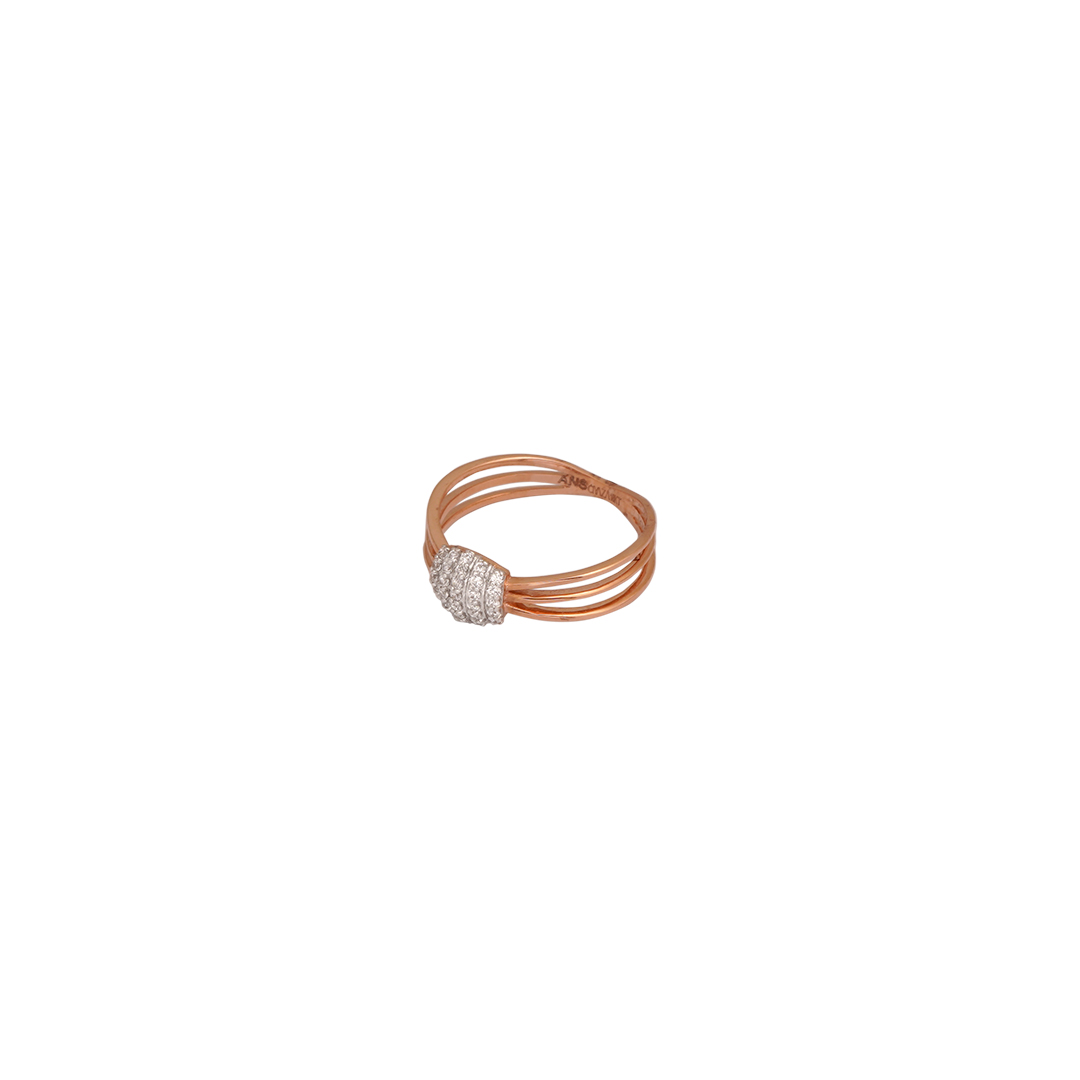 18kt Rose Gold Ladys Stone Ring